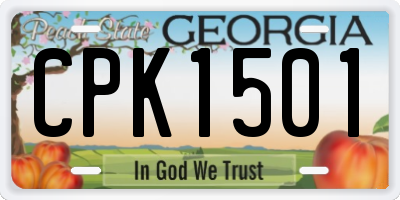 GA license plate CPK1501