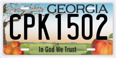 GA license plate CPK1502