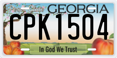 GA license plate CPK1504
