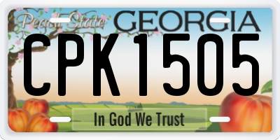GA license plate CPK1505