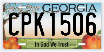 GA license plate CPK1506