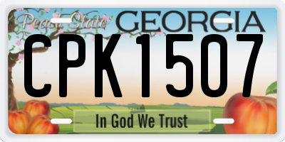 GA license plate CPK1507