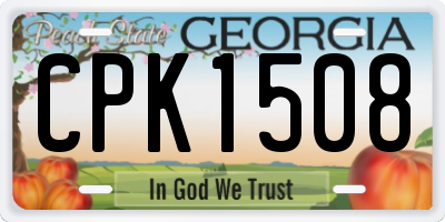 GA license plate CPK1508