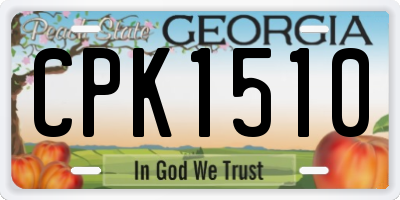 GA license plate CPK1510