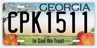 GA license plate CPK1511
