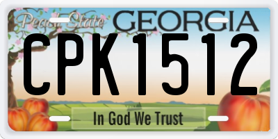 GA license plate CPK1512