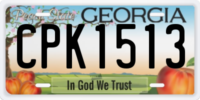 GA license plate CPK1513