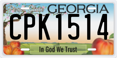 GA license plate CPK1514