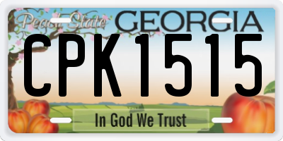 GA license plate CPK1515