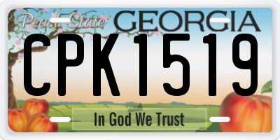 GA license plate CPK1519