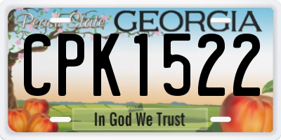 GA license plate CPK1522