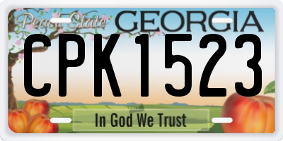 GA license plate CPK1523