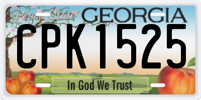 GA license plate CPK1525