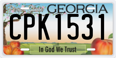 GA license plate CPK1531