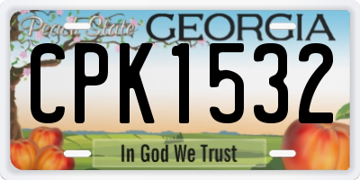 GA license plate CPK1532