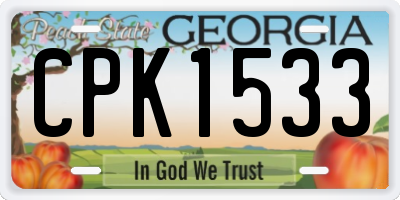 GA license plate CPK1533