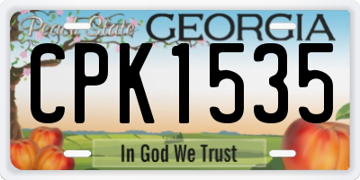 GA license plate CPK1535