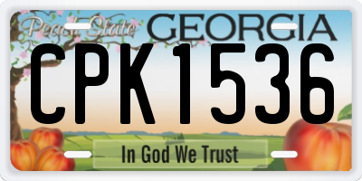 GA license plate CPK1536