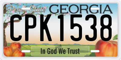 GA license plate CPK1538
