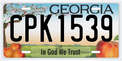 GA license plate CPK1539