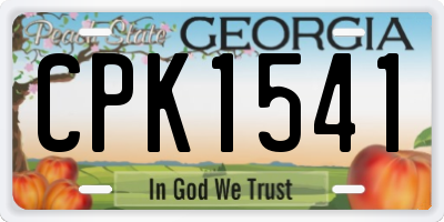 GA license plate CPK1541