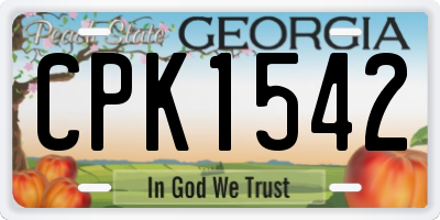 GA license plate CPK1542