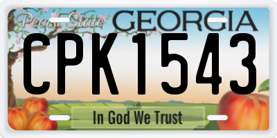 GA license plate CPK1543