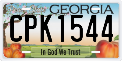 GA license plate CPK1544