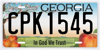 GA license plate CPK1545