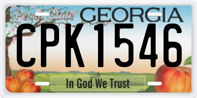 GA license plate CPK1546
