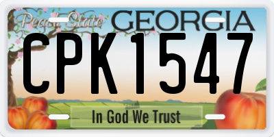 GA license plate CPK1547
