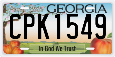 GA license plate CPK1549