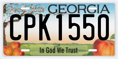 GA license plate CPK1550