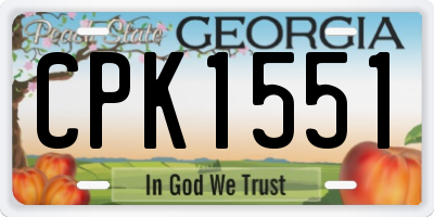GA license plate CPK1551