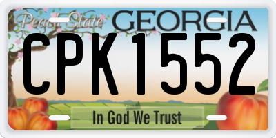 GA license plate CPK1552