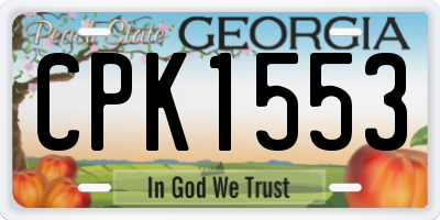 GA license plate CPK1553