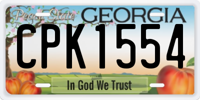 GA license plate CPK1554