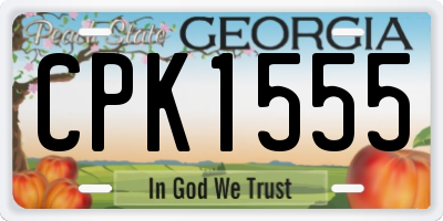 GA license plate CPK1555