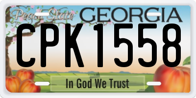 GA license plate CPK1558