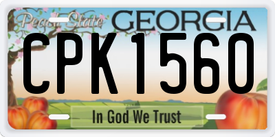 GA license plate CPK1560