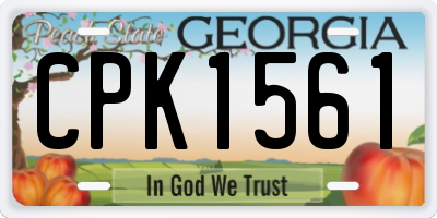 GA license plate CPK1561