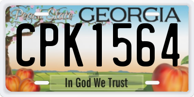 GA license plate CPK1564