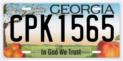 GA license plate CPK1565