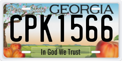 GA license plate CPK1566