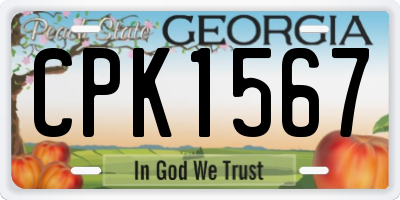 GA license plate CPK1567