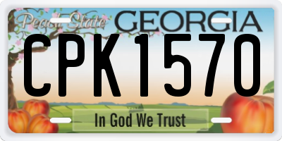 GA license plate CPK1570