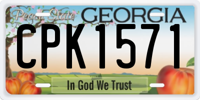 GA license plate CPK1571