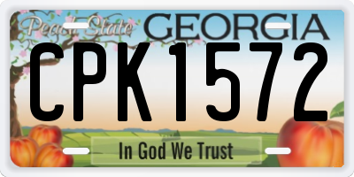GA license plate CPK1572