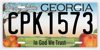 GA license plate CPK1573