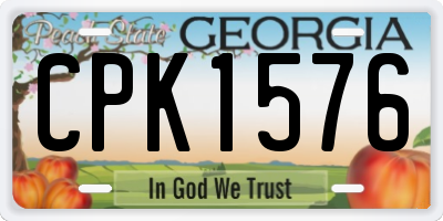 GA license plate CPK1576